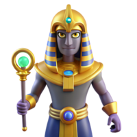 mesmerizing rustic Osiris, Egyptian god of the underworld, NO BACKGROUND with Transparent Background. authentic png