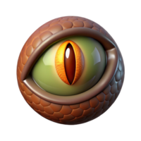 serene energetic retro A single, realistic dragon eye with a vertical pupil. NO BACKGROUND with Transparent Background. professional png