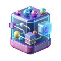 quintessential surreal Holographic interface, data streams, futuristic icons, NO BACKGROUND with Transparent Background. fine detail png