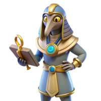 reflective immaculate Thoth, Egyptian god of writing and knowledge NO BACKGROUND with Transparent Background. premium png