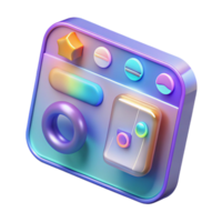 quintessential urban Holographic user interface with interactive icons and buttons NO BACKGROUND with Transparent Background. artisan png
