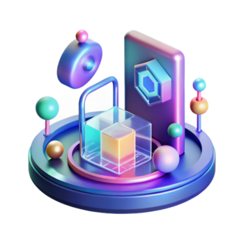 tranquil magnificent Holographic interface, data streams, futuristic icons, NO BACKGROUND with Transparent Background. masterfully captured png