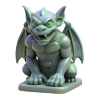 magnificent geometric Gargoyle statue, grotesque, stone, NO BACKGROUND with Transparent Background. genuine png