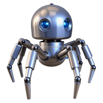 fascinante elegante robot araña, metálico piernas, sensor formación, No antecedentes con transparente antecedentes. impecable png