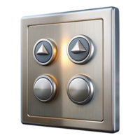 glorious iconic Elevator button panel, stainless steel, NO BACKGROUND with Transparent Background. png