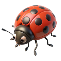 pristine bold surreal A crawling ladybug NO BACKGROUND with Transparent Background. fine detail png