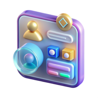 radiant unparalleled Holographic user interface with interactive icons and buttons NO BACKGROUND with Transparent Background. png