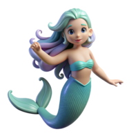 splendid romantic organic A single mermaid with flowing hair NO BACKGROUND with Transparent Background. flawless png