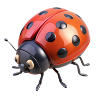 inspired vintage A crawling ladybug, NO BACKGROUND with Transparent Background. high resolution png