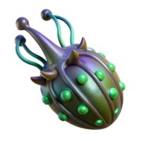 immaculate notable Alien seed pod with bioluminescent markings and tendrils NO BACKGROUND with Transparent Background. png