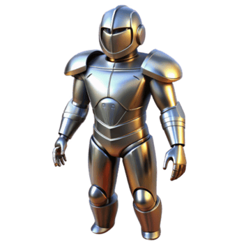 radiante reflexivo contemporâneo terno do armaduras, cheio corpo, metálico brilho não fundo com transparente fundo. Alto resolução png