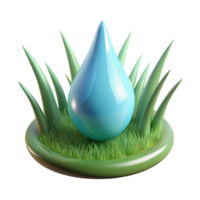 striking standout Single dewdrop on a blade of grass NO BACKGROUND with Transparent Background. png