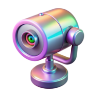 inspired tropical Holographic security camera with lens and sensor array NO BACKGROUND with Transparent Background. crisp png
