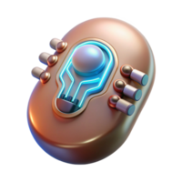 playful breathtaking Cybernetic implant, glowing circuitry, embedded in skin, NO BACKGROUND with Transparent Background. professional png