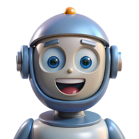 reflective magnificent Robot head with animated facial expressions NO BACKGROUND with Transparent Background. top-tier png