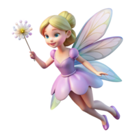 impressive coveted A delicate fairy, iridescent wings, holding a dandelion seed. NO BACKGROUND with Transparent Background. png