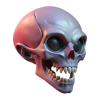 pristine coveted Alien skull with elongated cranium and sharp teeth NO BACKGROUND with Transparent Background. png