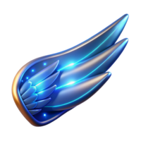 immaculate baroque Spaceship wing with glowing energy trails NO BACKGROUND with Transparent Background. sharp png