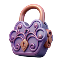 sumptuous impressionist A stylized lock, with intricate carvings. NO BACKGROUND with Transparent Background. original png