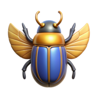 magnificent exceptional Scarab beetle, Egyptian symbol of rebirth, sacred insect, NO BACKGROUND with Transparent Background. png