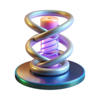 vibrant exemplary Advanced holographic display showing a rotating DNA helix NO BACKGROUND with Transparent Background. png