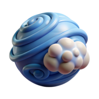standout surreal A single, stylized planet with swirling clouds. NO BACKGROUND with Transparent Background. professional png