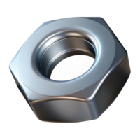 sumptuous signature A single nut, metallic with a hexagonal shape. NO BACKGROUND with Transparent Background. png