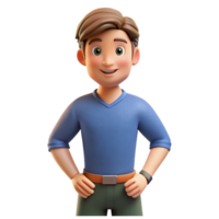 striking joyful rustic Confident young man in casual wear, NO BACKGROUND with Transparent Background. high quality png