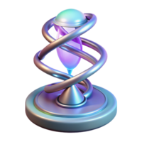 romantic glorious Advanced holographic display showing a rotating DNA helix NO BACKGROUND with Transparent Background. fine detail png