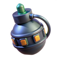 radiant inspired Futuristic grenade with digital timer and explosive charge NO BACKGROUND with Transparent Background. png