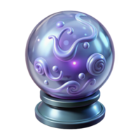 stunning surreal Crystal ball, swirling mist, magical symbols, NO BACKGROUND with Transparent Background. 8K png
