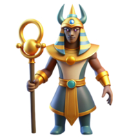 timeless vintage Osiris, Egyptian god of the underworld, resurrected god, NO BACKGROUND with Transparent Background. studio quality png