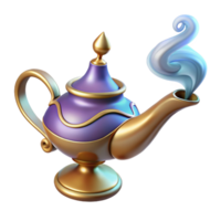signature rustic Magic lamp, ornate design, genie smoke, NO BACKGROUND with Transparent Background. original png