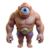 fascinating melancholic gothic Cyclops, one-eyed giant, powerful build, NO BACKGROUND with Transparent Background. detailed png