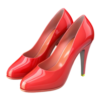 gorgeous impressionist A pair of red high heels. NO BACKGROUND with Transparent Background. professional png