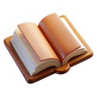 wonderful vintage Open book, blank pages, leather bound, NO BACKGROUND with Transparent Background. professional png