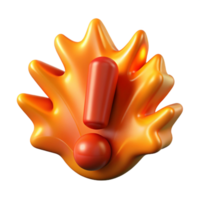 tranquil glorious An exclamation point made of fire. NO BACKGROUND with Transparent Background. handcrafted png