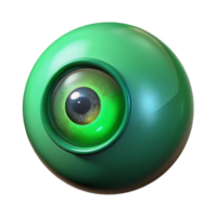 mesmerizing unparalleled A single, emerald green eye, with a mystical glow. NO BACKGROUND with Transparent Background. png
