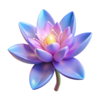 magnificent surreal A single, delicate flower, glowing with magic. NO BACKGROUND with Transparent Background. impeccable png