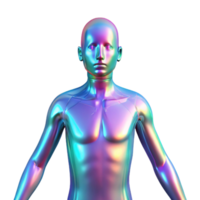prístino raro holográfico proyección de un humano, translúcido, brillante, No antecedentes con transparente antecedentes. png