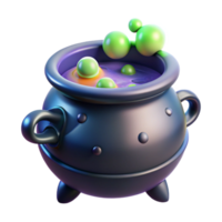 splendid coveted A single, stylized, steaming cauldron, filled with a bubbling potion. NO BACKGROUND with Transparent Background. png