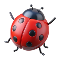 memorable tropical A single, red ladybug. NO BACKGROUND with Transparent Background. artisan png
