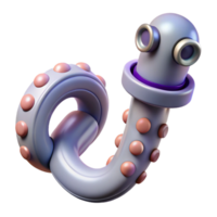nostalgic impressive Single robotic tentacle with suction cups NO BACKGROUND with Transparent Background. original png