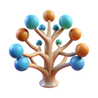 reflective impressive Tree of Life, symbol of interconnectedness, NO BACKGROUND with Transparent Background. expertly shot png