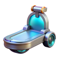 nostalgic mesmerizing Futuristic personal transporter with levitating platform NO BACKGROUND with Transparent Background. genuine png