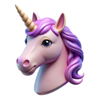passionate enchanting A single, detailed unicorn head with a spiraling horn. NO BACKGROUND with Transparent Background. top-tier png