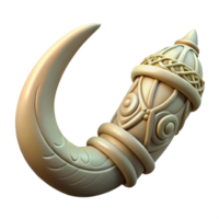 melancholic splendid A stylized orc tusk, with intricate carvings. NO BACKGROUND with Transparent Background. authentic png