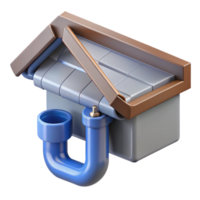 intense striking Eaves trough, gutter, rainwater drainage, NO BACKGROUND with Transparent Background. original png