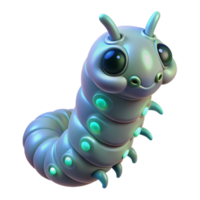 timeless gothic Alien larva with bioluminescent markings NO BACKGROUND with Transparent Background. sharp png