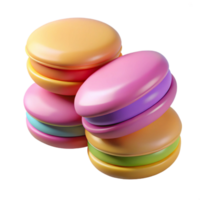 sumptuous signature A stack of colorful macarons in pastel shades. NO BACKGROUND with Transparent Background. png